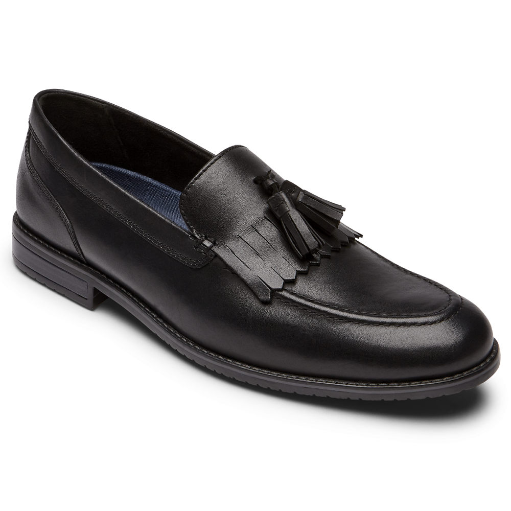 Rockport Mens Loafers Black - Style Purpose 3 Tassel - UK 374-CJEMLF